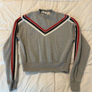 Rebecca Minkoff Gray Sweater with Red and White Stripes
